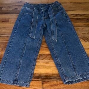 Highway Jeans Blue cropped Wide-Leg trousers with denim belt like new!#spring26
